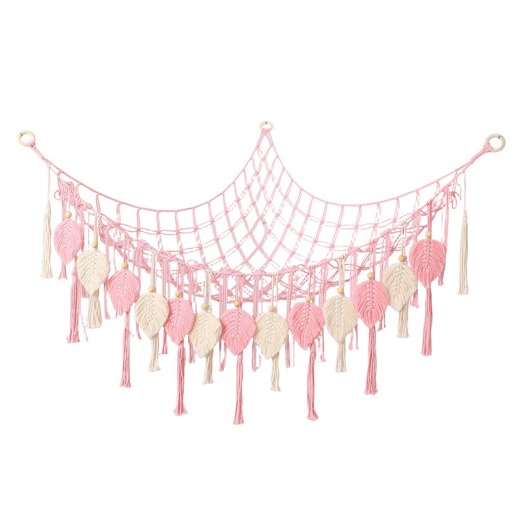 Hand Woven Cotton Rope Net Bag Kids Room Kindergarten Decor Wall Storage Hanging Net Hammock