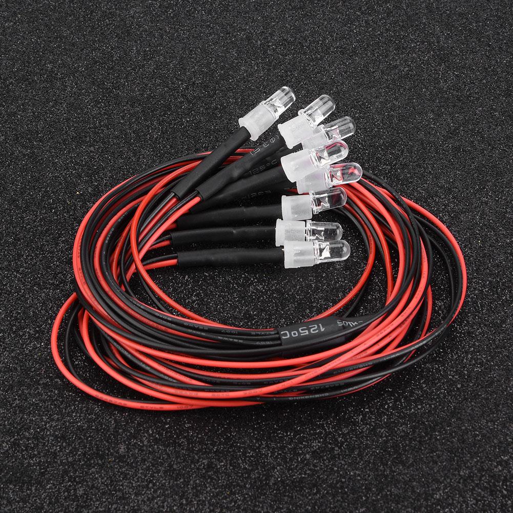8PCS 5mm Headlights and Taillights LED Lights RC Model Drift Car Accessory