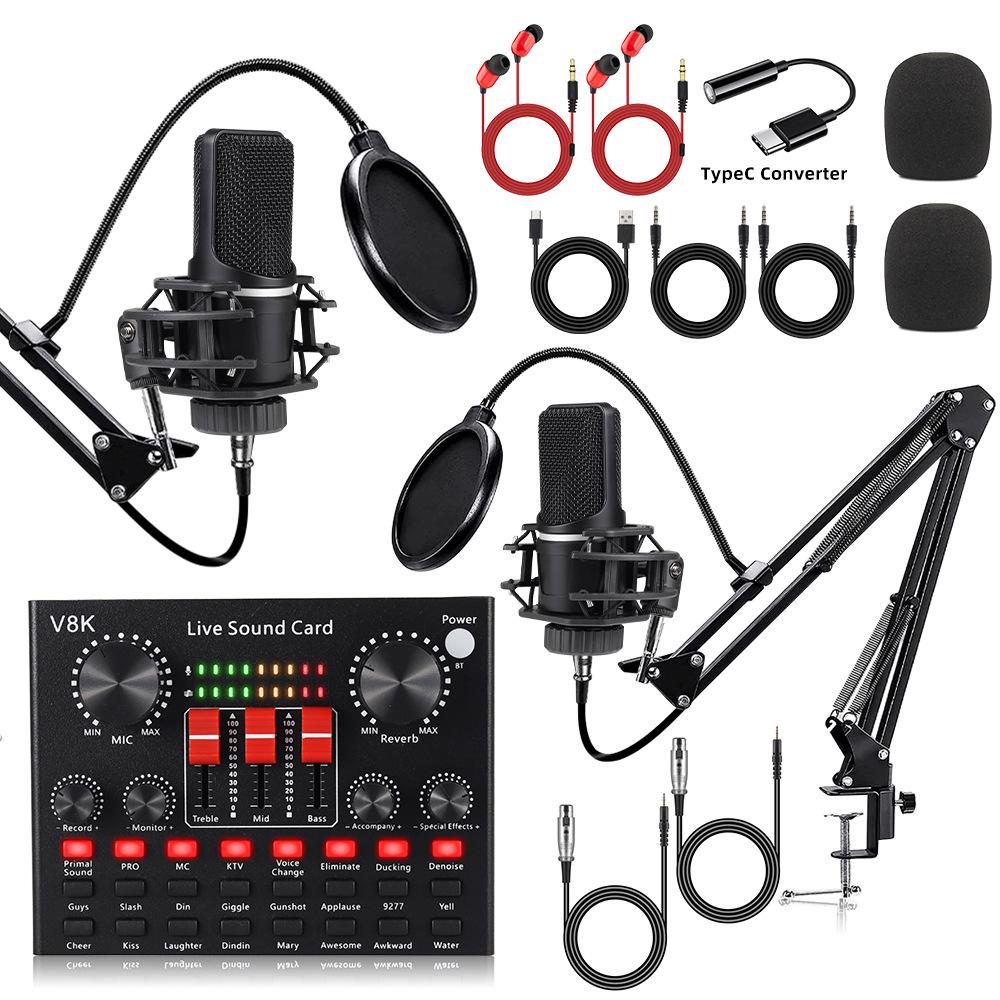 X1 Large Diaphragm Microphone & Sound Card Set with Boom Arm for Streaming