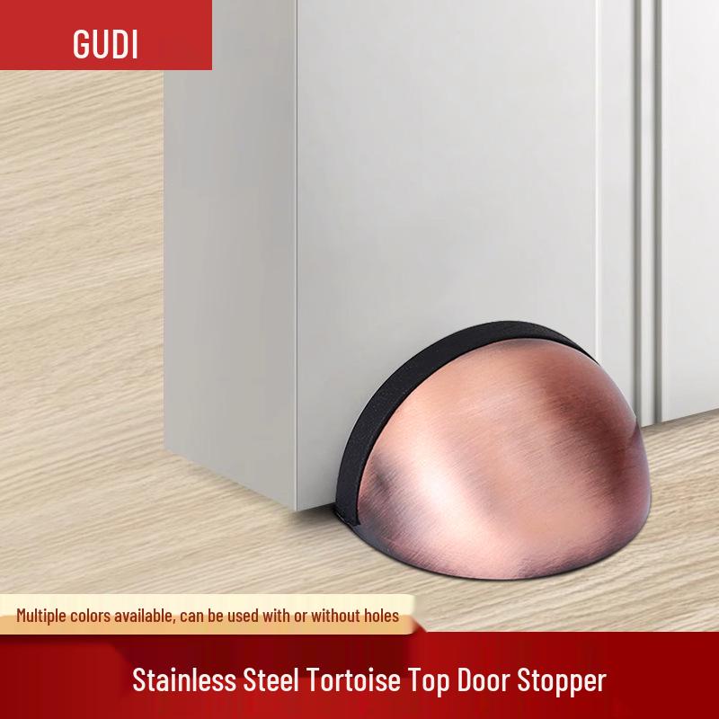 No-Drill Anti-Collision Rubber Door Stopper for Glass Doors - Hole-Free, Anti-Theft, Turtle Top Design