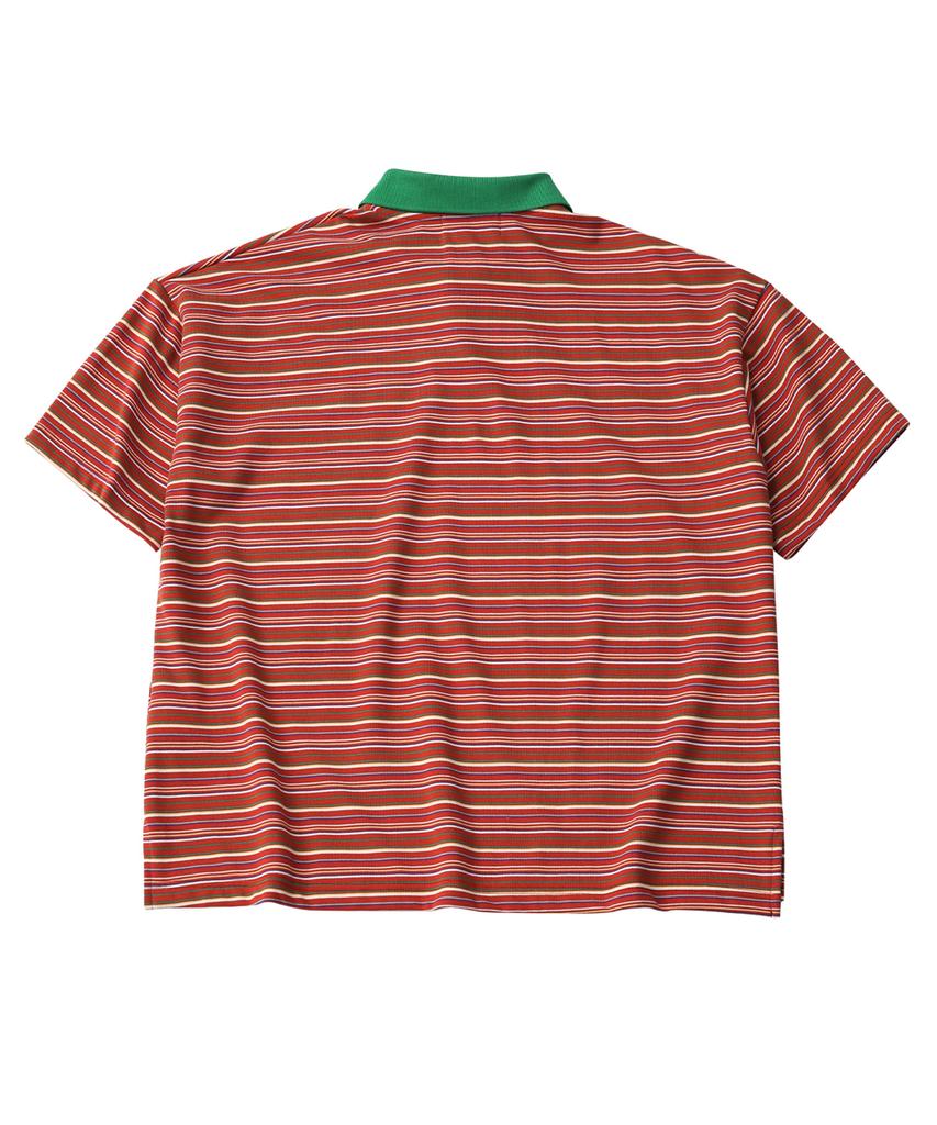 GOLDEN SUNSHINE Stripe Collar Half T-Shirts_Bric