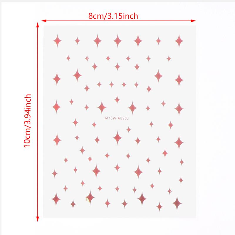 9Pcs/Set 3D Colourful Star Nail Art Sticker Geometry Star Sticker Diy Transfer Decal Designs Nail Accessories