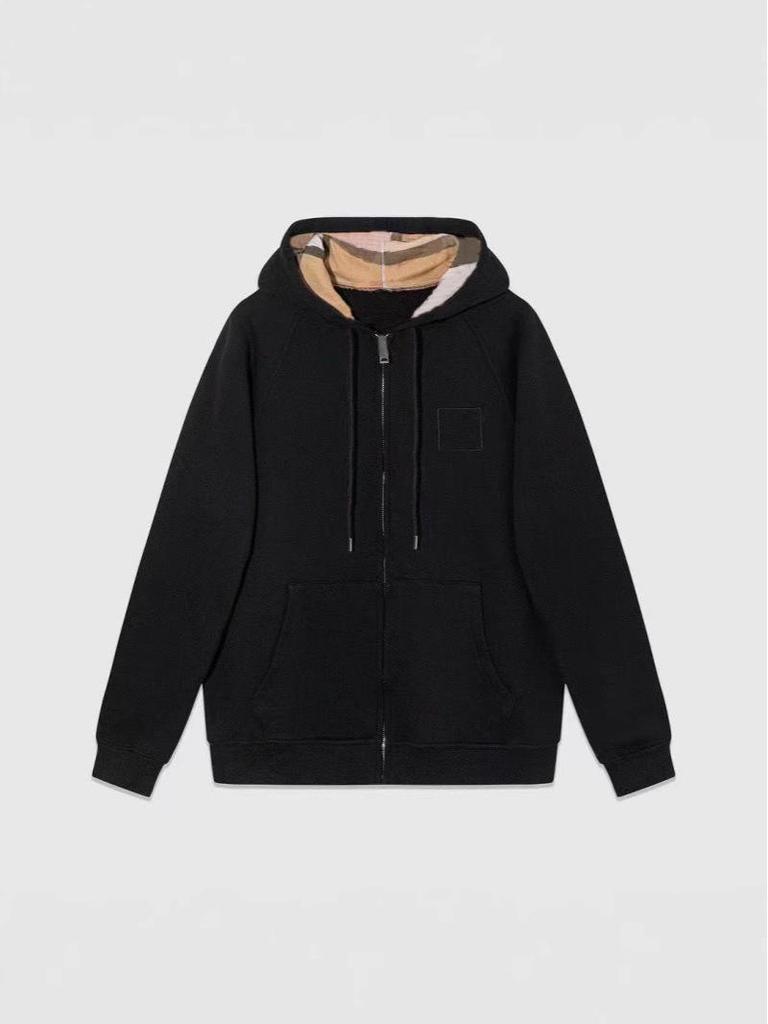 Unisex Bluza z Kapturem w Brytyjskim Stylu: Aksamitny kardigan rozpinany na zamek na wiosnę/jesień z własnym logo