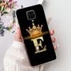 Clear Cover For Xiaomi Redmi Note 9s Case Fashion Luxury A-Z Letters Crown Soft TPU Phone Case M2003J6A1G