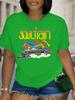 Soul Train Retro Women's Tee - 70s Disco Graphic, Casual Black Top