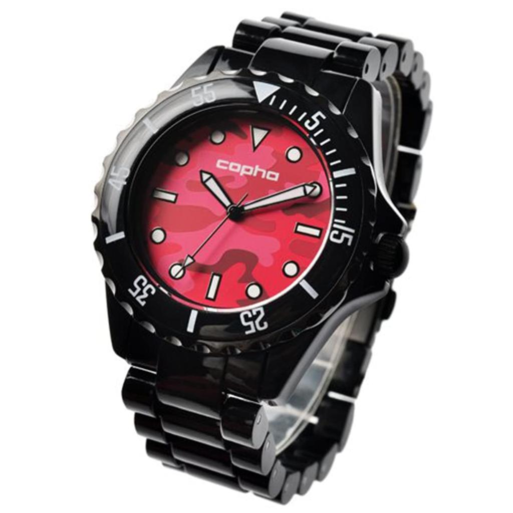 Copha Swagger Camo Limited Durable Quartz Officially Camouflage Dial with Black Strap Watch, Unisex, Edition, Diver's Design, Lightweight, Movement,