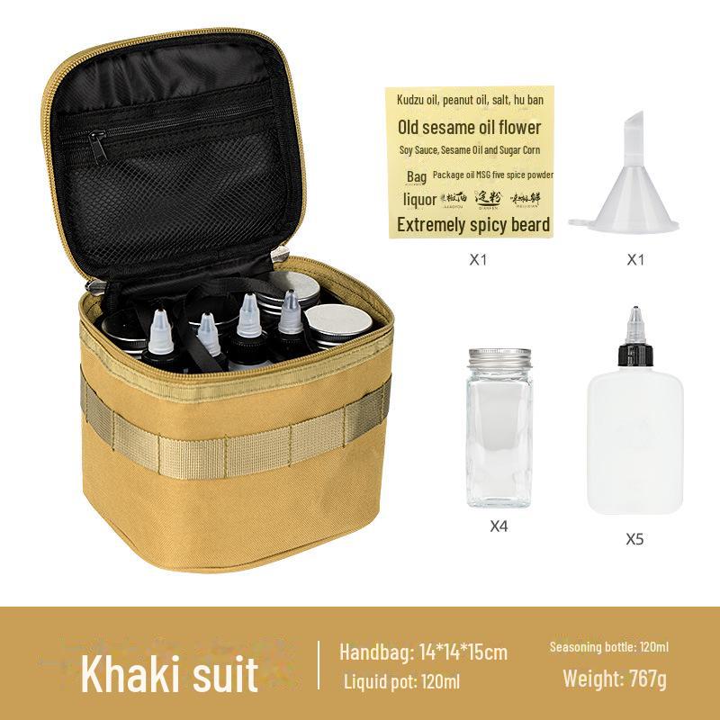 Outdoor Portable Seasoning Bottle Set for Camping and Picnic - Sealed Oil and Spice Storage Bag Combination