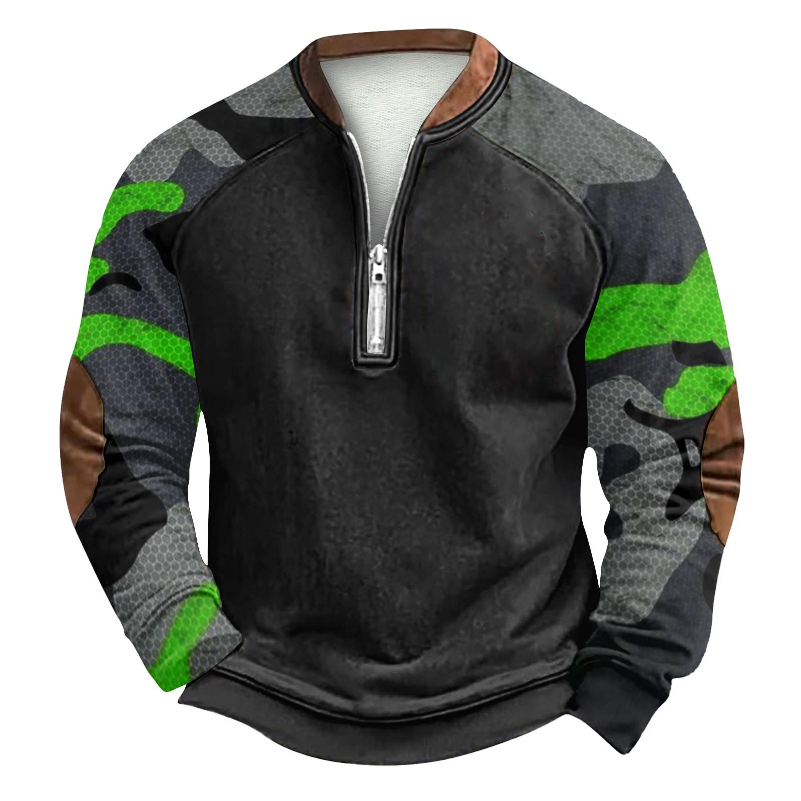 

Мужская зимняя толстовка с пряжкой Мужская толстовка с принтом XXXXL зелёный