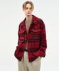 BLACK MOMENT Oversized Check Layered Shacket Shirt Jacket [Red]