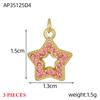 3PCS/LOT CARLIDANA Gold Plated Stainless Steel Colorful Star Pendants Charms for DIY Jewelry Making Necklace Earrings
