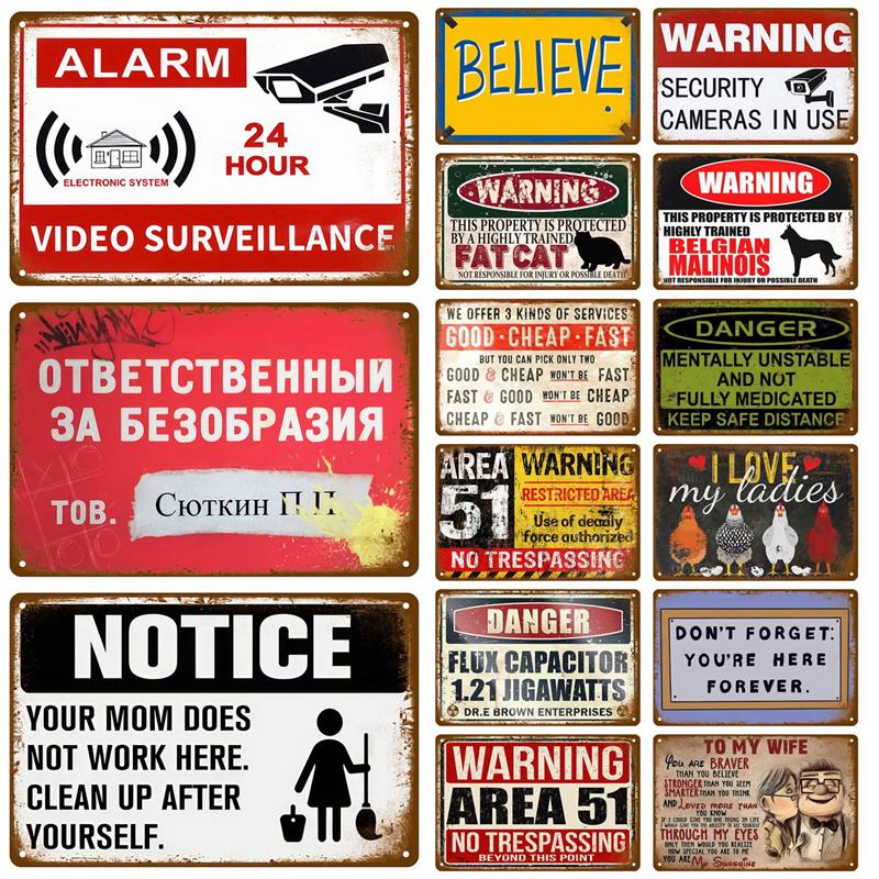 Retro Plates Tin Sign Poster Man Cave Metal Sign Room Vintage Metal Plate Home Decoration Luxury Wall Decor Items Art Mural Bar