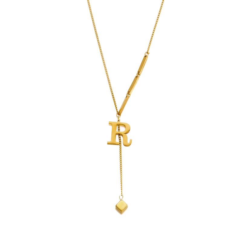 316L Edelstahl A-Z Anfangsbuchstabe Anhänger Halskette für Frauen Kette Alphabet Schlüsselbeinketten Geburtstags Schmuck Geschenk