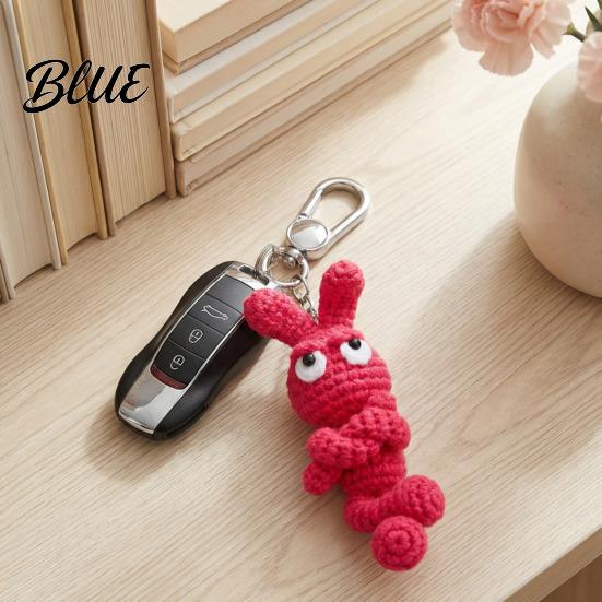 Anniversary Gift for Her Hand-Crocheted Proud Bunny Keychain Cute Handmade Crochet Rabbit Charm Pendant Soft Wool Plush Pendant Multi‑use