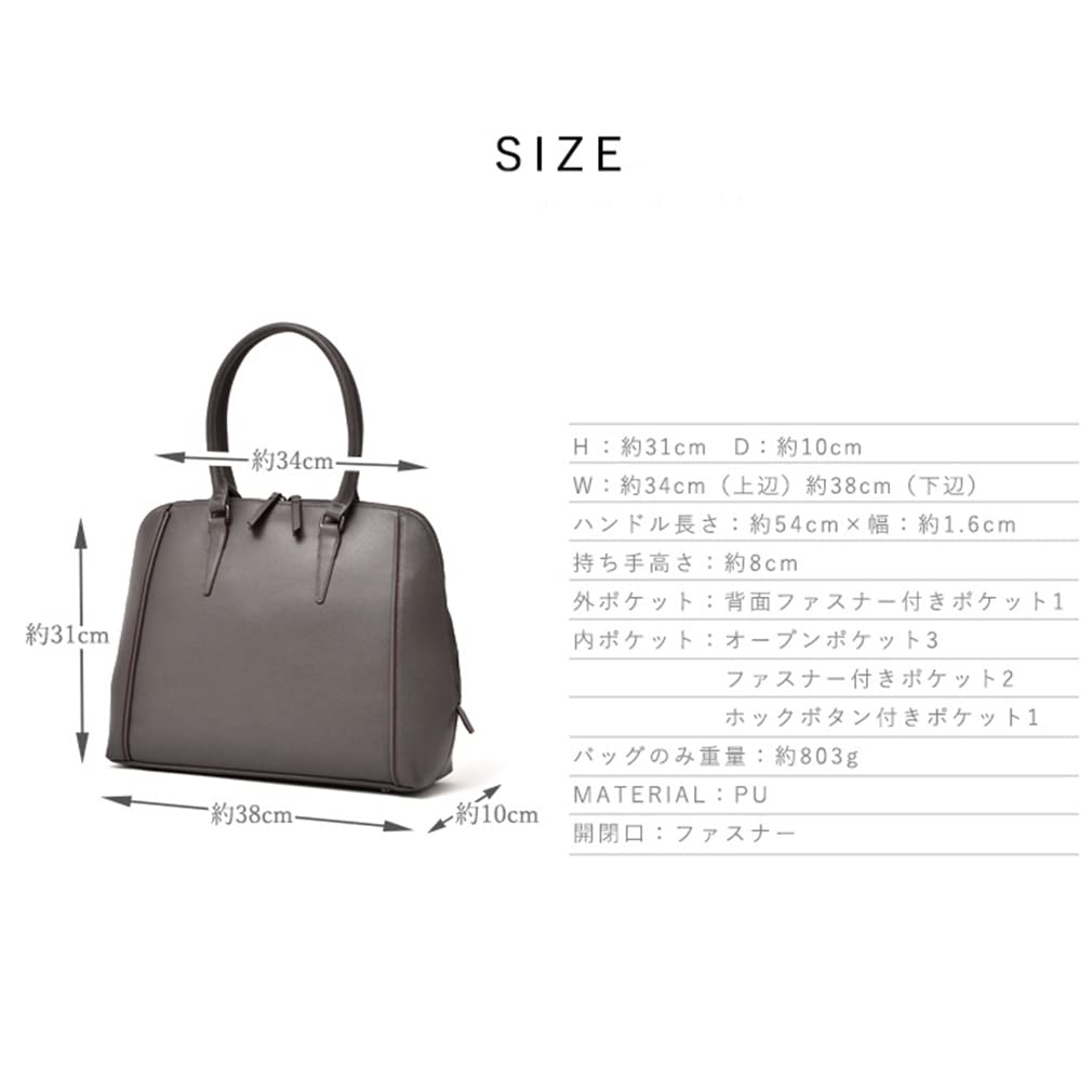 VITAFELICE Women's Round Business Tote Bag vsib-21c33p (Gray)