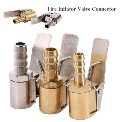 Auto Car Tire Inflator Valve Connector Air Chuck Brass 6mm Clip Clamp