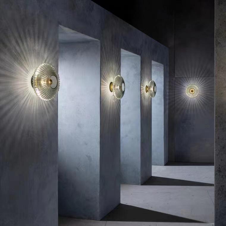 Postmodern Bauhaus Glass Wall Lamp for Bedroom or Hotel Ambiance