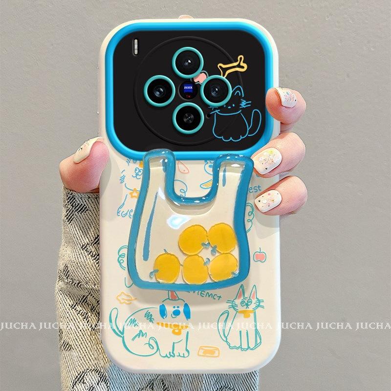 Applicable To Vivox300ultra Mobile Phone Case Lens All-inclusive Cartoon New 300 Fashion Graffiti Cat and Dog Shopping Bag