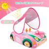 Baby Swim Ring, Supercar Design, Foot-In Swim Ring for Infants, UV Protection SPF50+, Sunscreen, Removable Sunshade, Baby Float, Water Play, Suitable