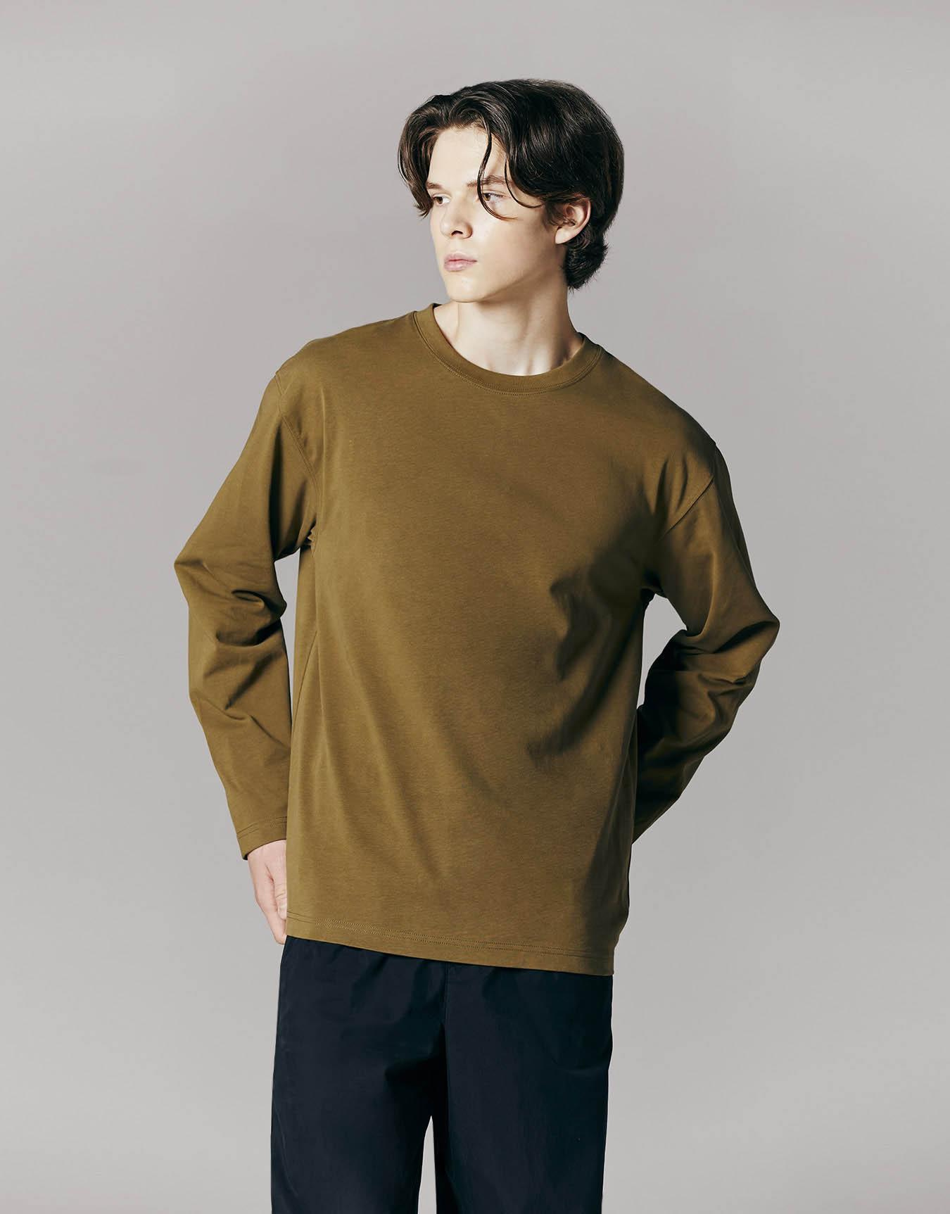 Giordano Хлопковая футболка с длинным рукавом 023502 [9 цветов] (Тип B) 06 Light Gray/L