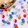 4mm 100pcs Shiny Crystal Beads Bicone Beads Glass Beads Loose Spacer Beads for Bracelet DIY Jewelry Making 200pcs