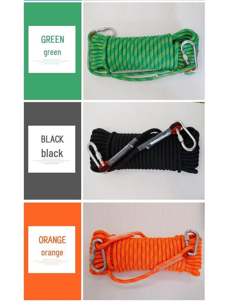 Polyester Static Climbing Rope for Outdoor Rock Climbing, Mountaineering, High-Altitude Work, Rappelling, and Lifeline Safety