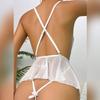 New European and American Cross-border Underwear Lace Cut-out See-through Plus-size Onesies