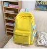 Schoolbag Solid Color Korean Version Backpack Bag 1011 New School Bag Female Junior High School Student College Backpack Female Double Vertical Pull