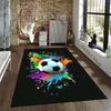 Alfombra de Habitación con Patrón de Dibujos Animados de Fútbol Deportivo de 15 Tamaños Alfombra de Moda Urbana para Dormitorio Sala de Estar Alfombra de Suelo Antideslizante Alfombra para Silla Regalo