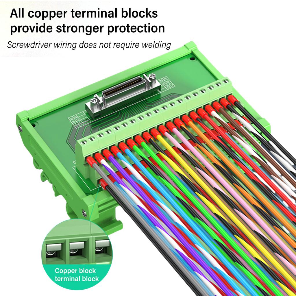 SCSI Rail Mounted Terminal Block Connectors 14P to 100P Optional Female Interfaces for Tape Drives and Scanners