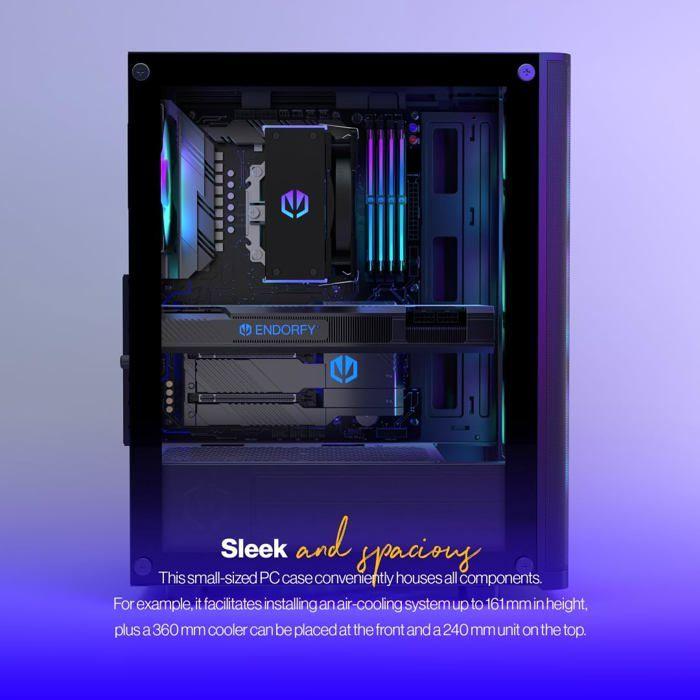 Boîtier - ENDORFY - Ventum 200 ARGB - Noir - Panneau En Verre Trempé - Compatibilité ATX