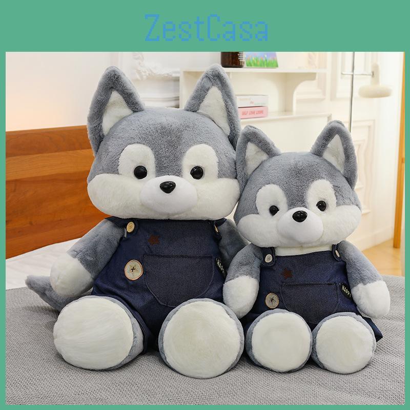 Trousers Suspender Husky Plush Toy Cartoon Stuffed Doll Decoration Kids Gifts