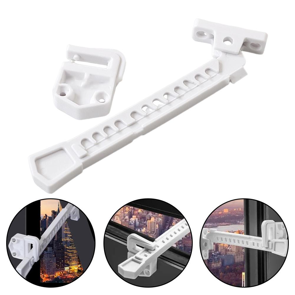 Inner Window Limiter Latch Position Stopper Casement Wind Brace Home Security Door Windows Sash Lock Child Safety Protection