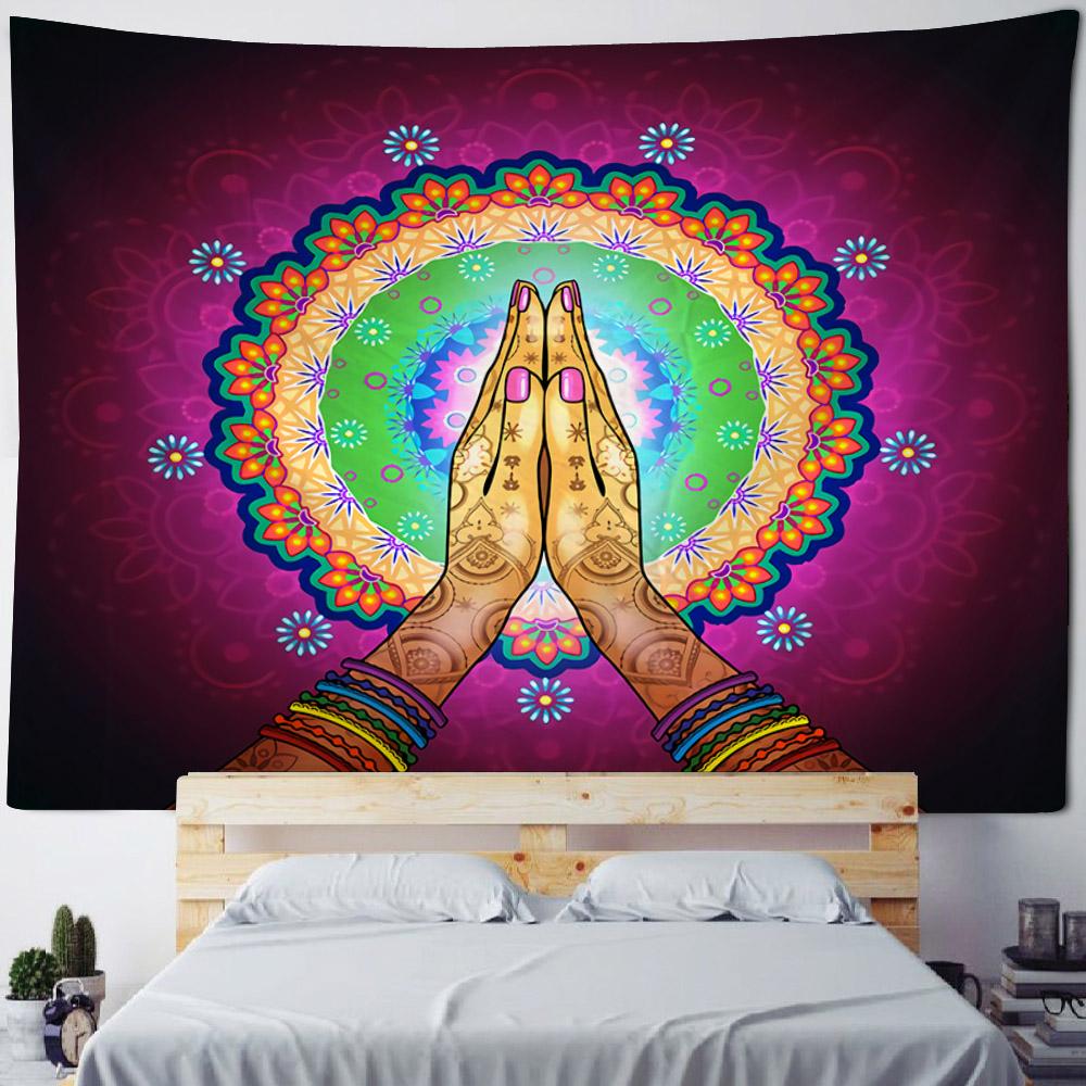 Meditation Chakra Pattern Tapestry Wall Hanging Mandala Tapestry Wall Cloth Bohemian Room Yoga Mat Home Decoration