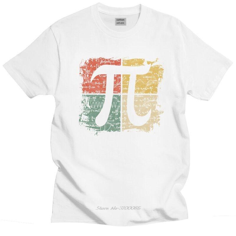 Retro Square Pi Symbol Gift T Shirt Men Cotton Tshirt Leisure Tee Short Sleeves Math Equations Teacher Geek T-shirts Loose Fit