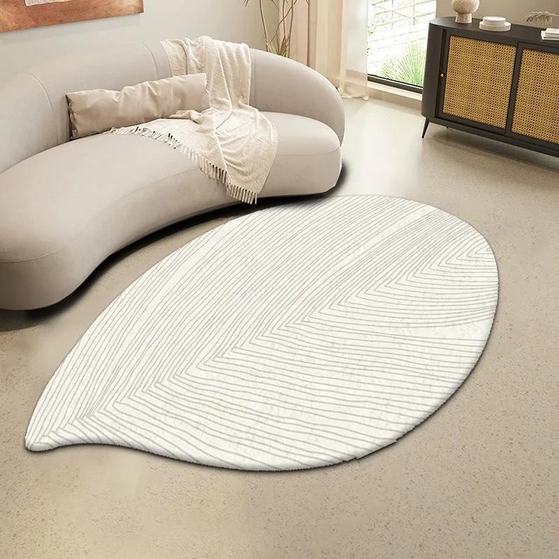 Large Modern Luxury Carpets for Living Room Fluffy Soft Green Plush Carpet Cream Irregular Rug Home Thickened Mat Washable Mats