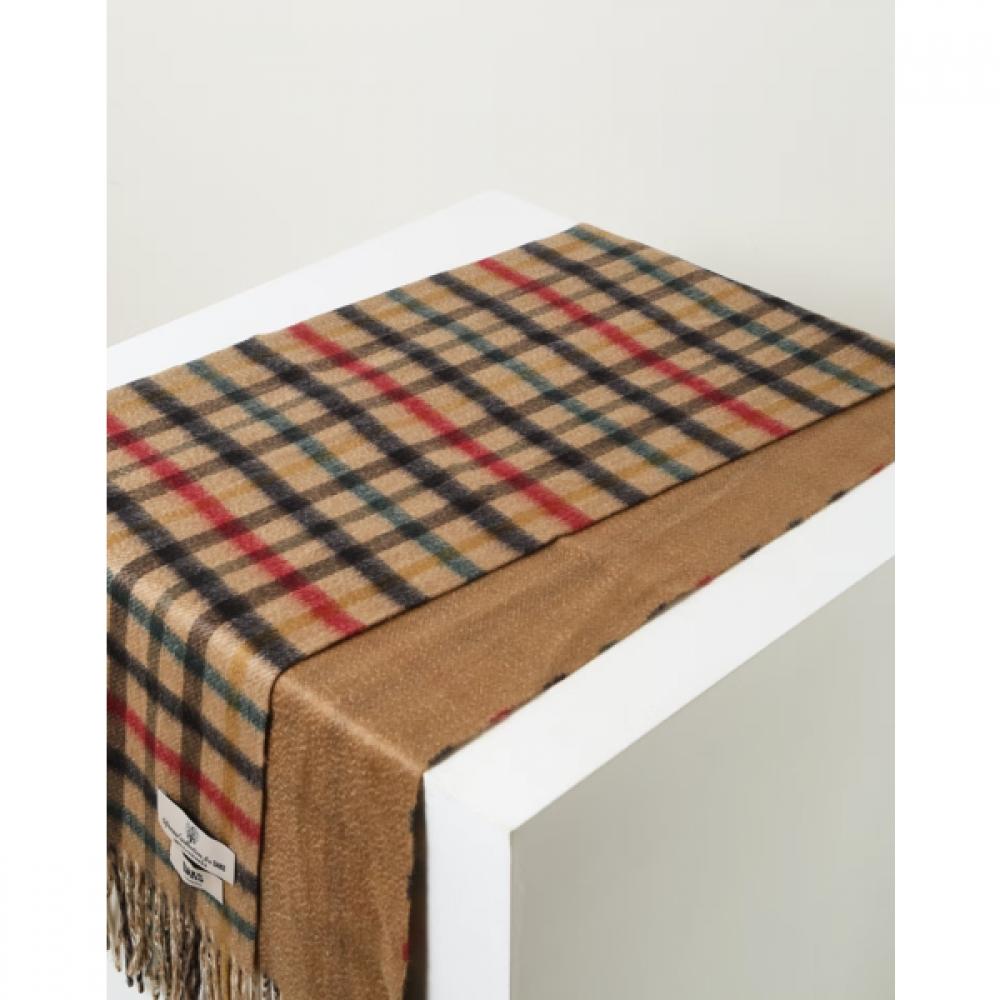 Daks Unisex Reversible Cashmere 100  Brown Check Muffler Dcmu6f860w2