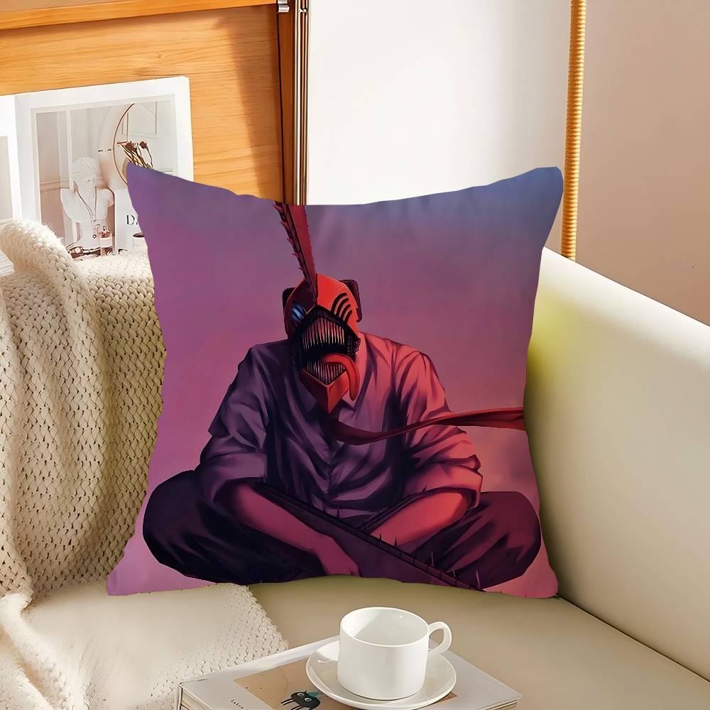 

C-Chainsaw Man Decorative Room Aesthetics Pillow Case Home Decor Bedroom Sofa Bed Couch Pillow Cover 45x45 16x16Inch