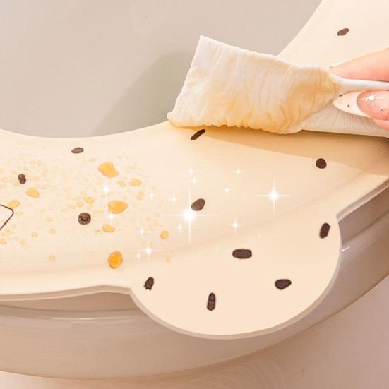 Toilet Seat Cartoon Pattern Non-Slip Toilet Seat Protector Self-adhesive Thickened Bathroom Toilet Seat Cover Sensitive Skin Toilet Seat Mat