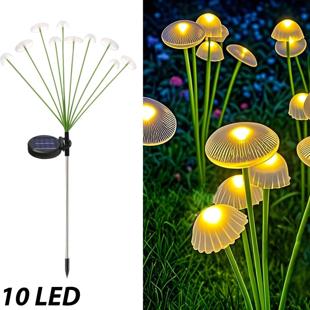 4/2pcs Solar Lights Outdoor LED Mushroom Lawn Lights Waterproof Party Yard Patio Pathway Jellyfish Lamp for Garden Decoration