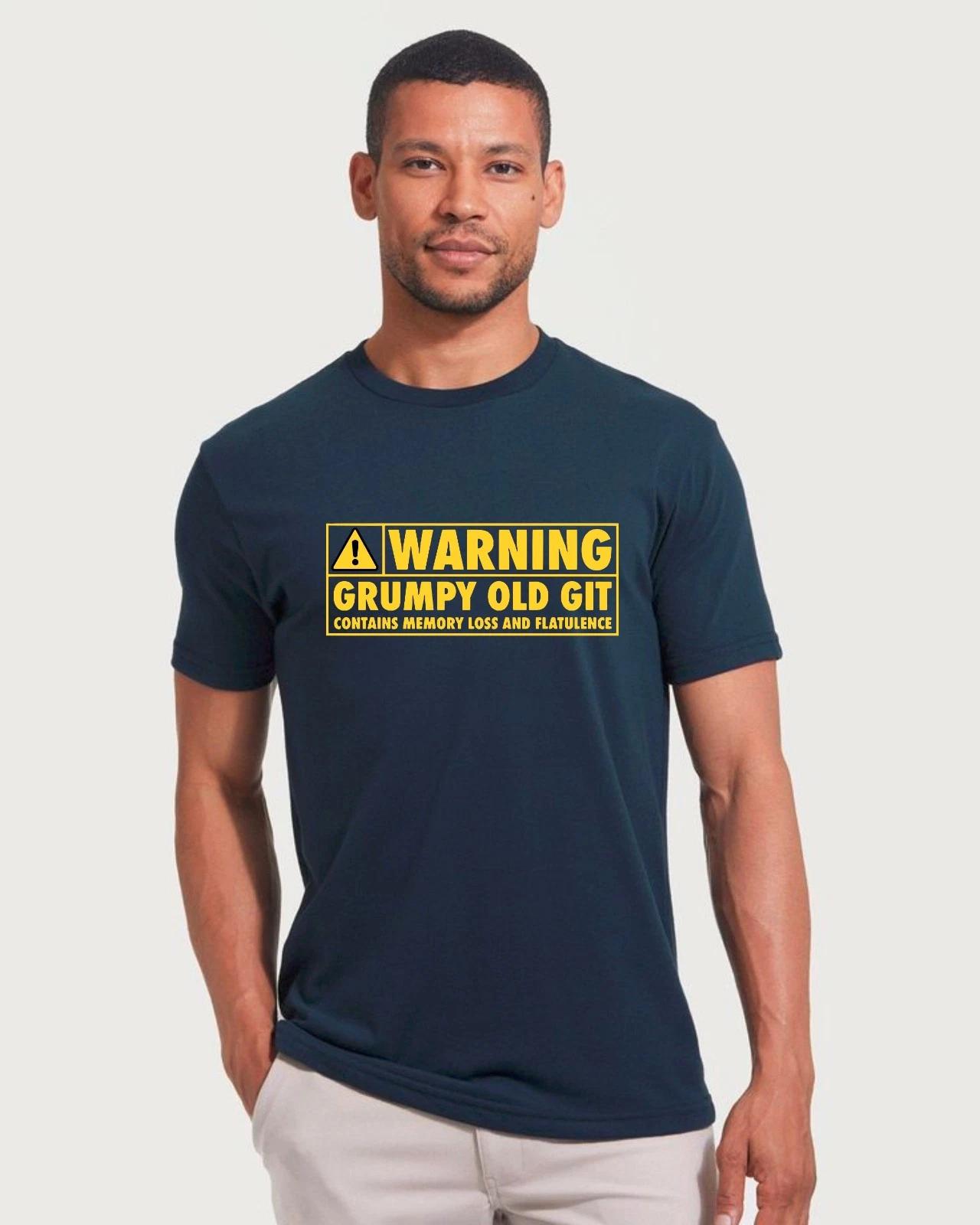 Men s Warning Grumpy Old Git T-Shirt, Funny Novelty Dad Grandad Joke Gift Tee M