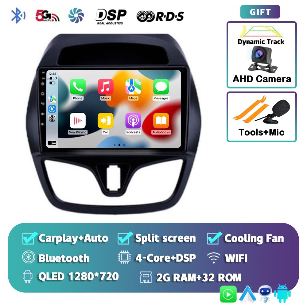 Android 14 Carplay Auto WIFI+4G Car Radio For Chevrolet Spark Beat 2015-2019 Multimedia GPS Video Player Stereo 2din Head Unit