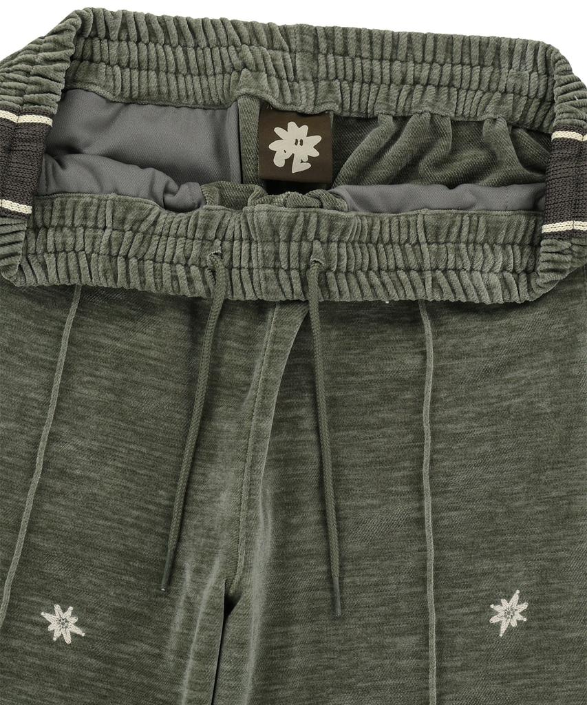 Sun Love Velor Twinkle Track Pants Khaki