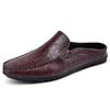 Genuine Leather Slippers Loafer New Men Half Loafers Slides Breathable Mules for Man Lightweight Breathable Dress Shoes