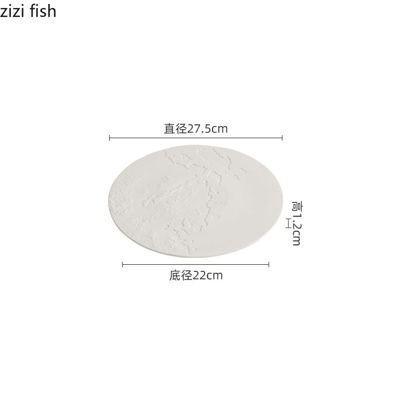 Felsstruktur Relief Keramik Flache Teller Runde Dessertteller Steakteller Servierteller Molekularküche Kreatives Geschirr