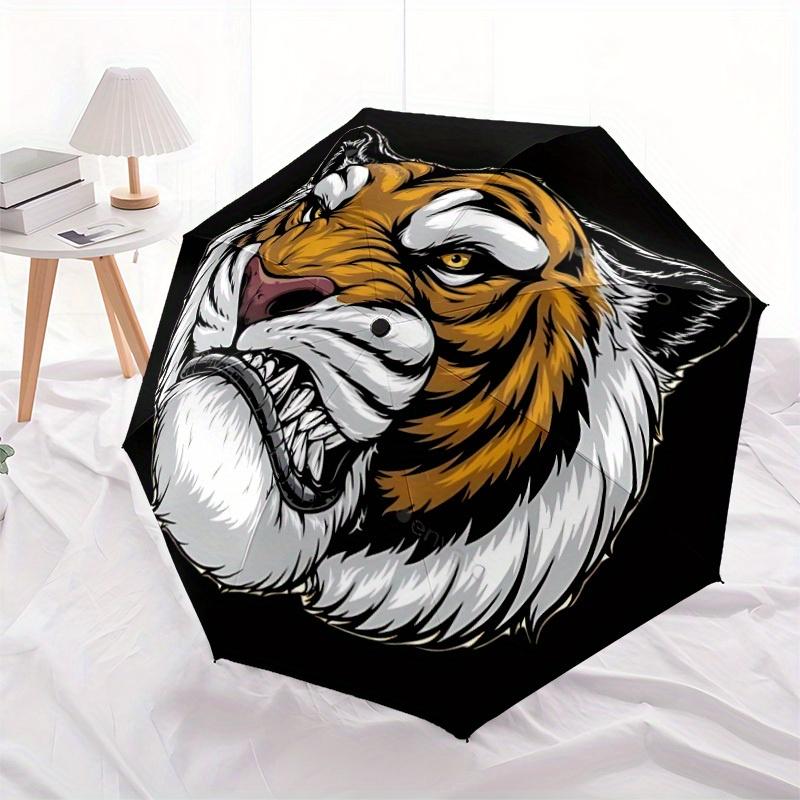 1pc Tiger Head Automatic Open/close Folding Umbrella, Compact Portable Travel Umbrella, Durable Construction yy250809063