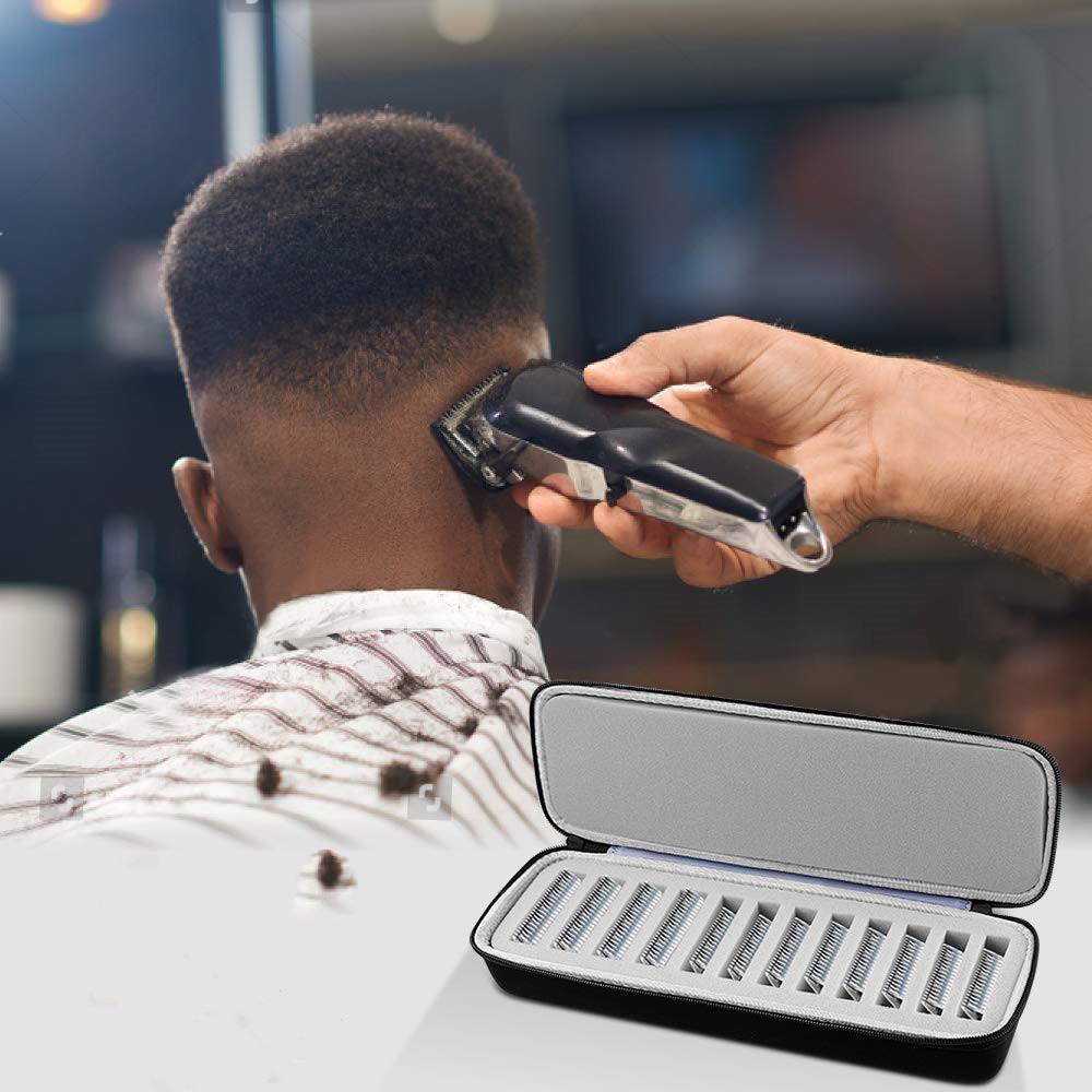 12 Slots Hair Clipper Blade Organizer Protective Bag EVA Storage Case for Barbers Hairdressers