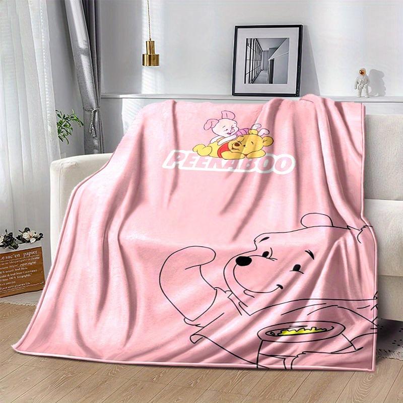 1 Stück Winnie Puuh & Ferkel Rosa Kuscheldecke Gemütliche Wohnkultur, Sofabezug, Outdoor, Geschenk, Weiche Decke für Schlafzimmer, Wohnzimmer, Reise