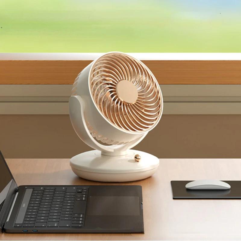 Desktop Rechargeable Fan Small Portable Air Conditioning Appliances Auto Rotation Ventilador 3-speed Wind Silent for Home Office
