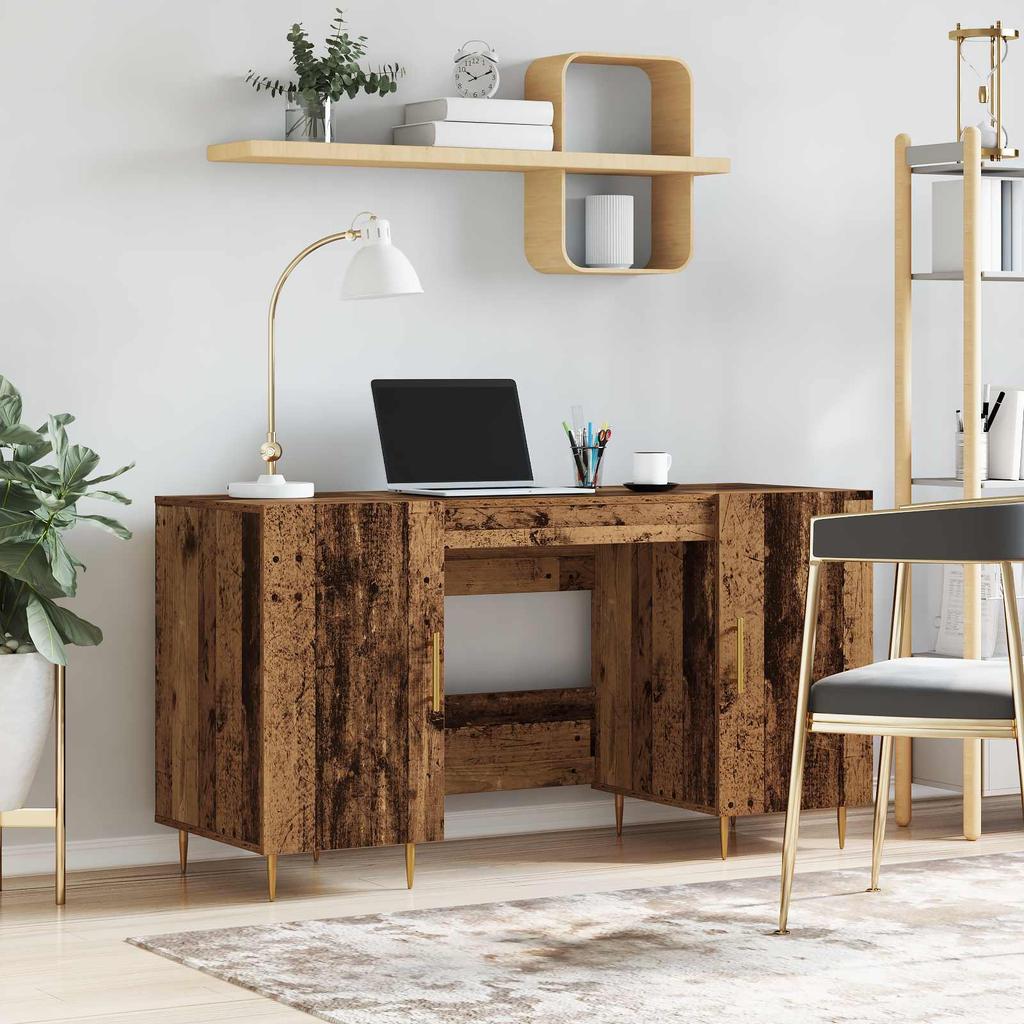 Vintage style Desk with Shelf 140 x 50 x 75 cm Particleboard