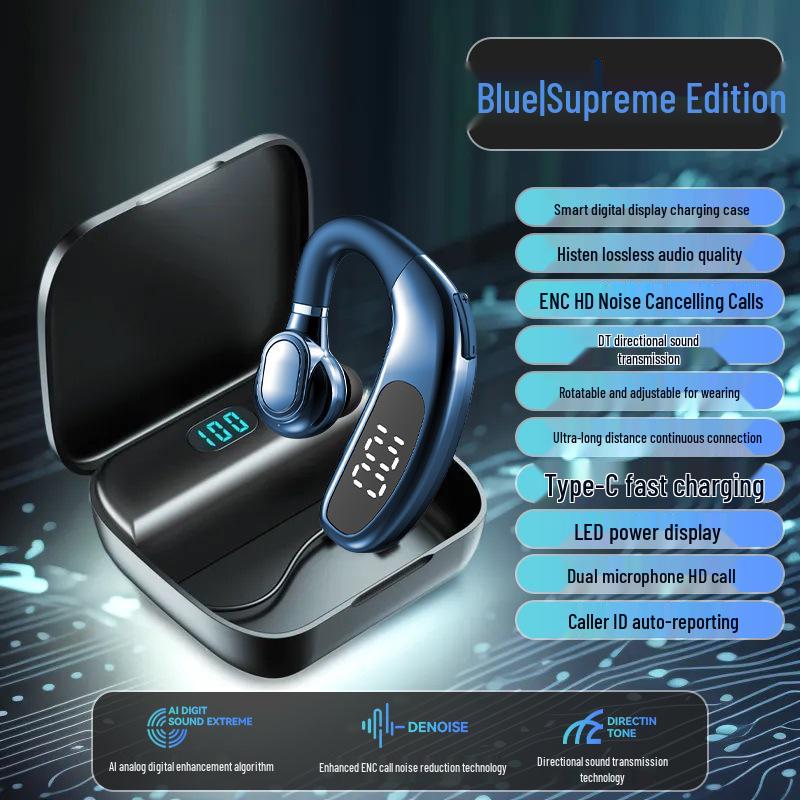 V13 Wireless Bluetooth Earbuds: In-ear, Noise Cancelling, Long Battery Life, Ideal for Sports and Driving.